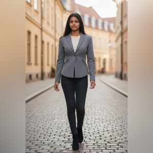 ZARA TRF COLLECTION WOMAN'S JACKET BLAZER ZIPPER SLEEVES SIZE LARGE